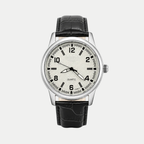 Orologio da uomo Ashford Avorio Breckmont con quadrante avorio e cinturino in vera pelle nera