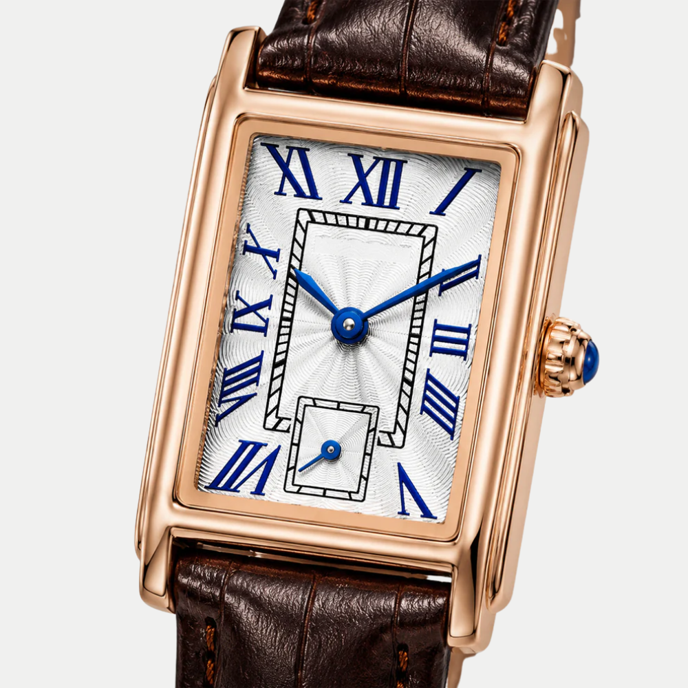 Orologio Dover Oro Rosa con cinturino in pelle stampa cocco marrone