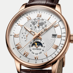 Orologio Bristol Oro con cinturino in pelle stampa cocco marrone