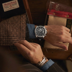 Orologio Meridian Acciaio Ossidiana Breckmont, vista laterale