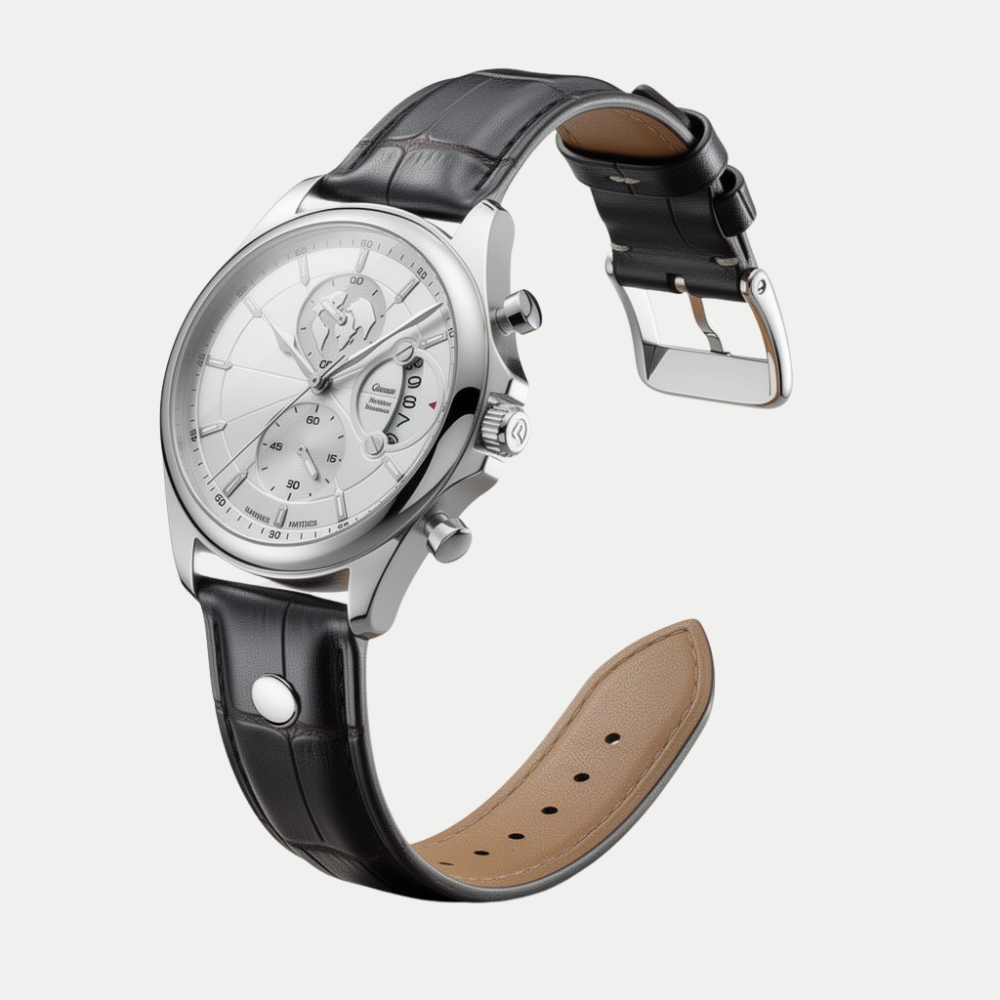 Meridian Acciaio Avorio Breckmont con cinturino in vera pelle