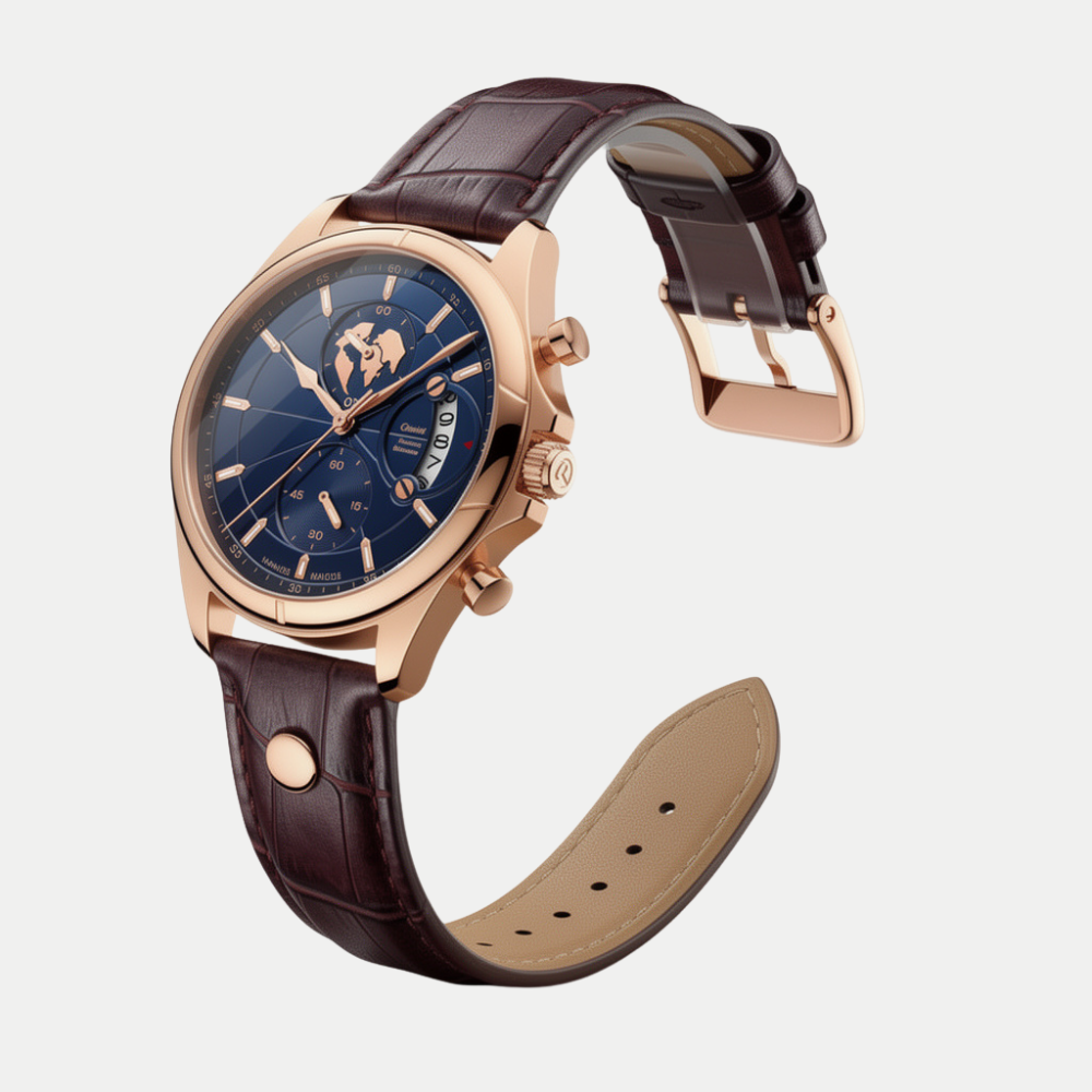 Meridian Oro Rosa Atlantico Breckmont con cinturino in vera pelle