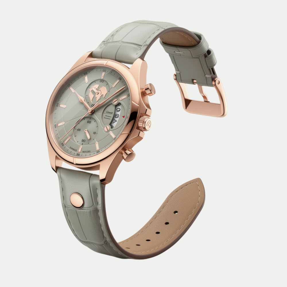 Meridian Oro Rosa Cenere Breckmont con cinturino in vera pelle