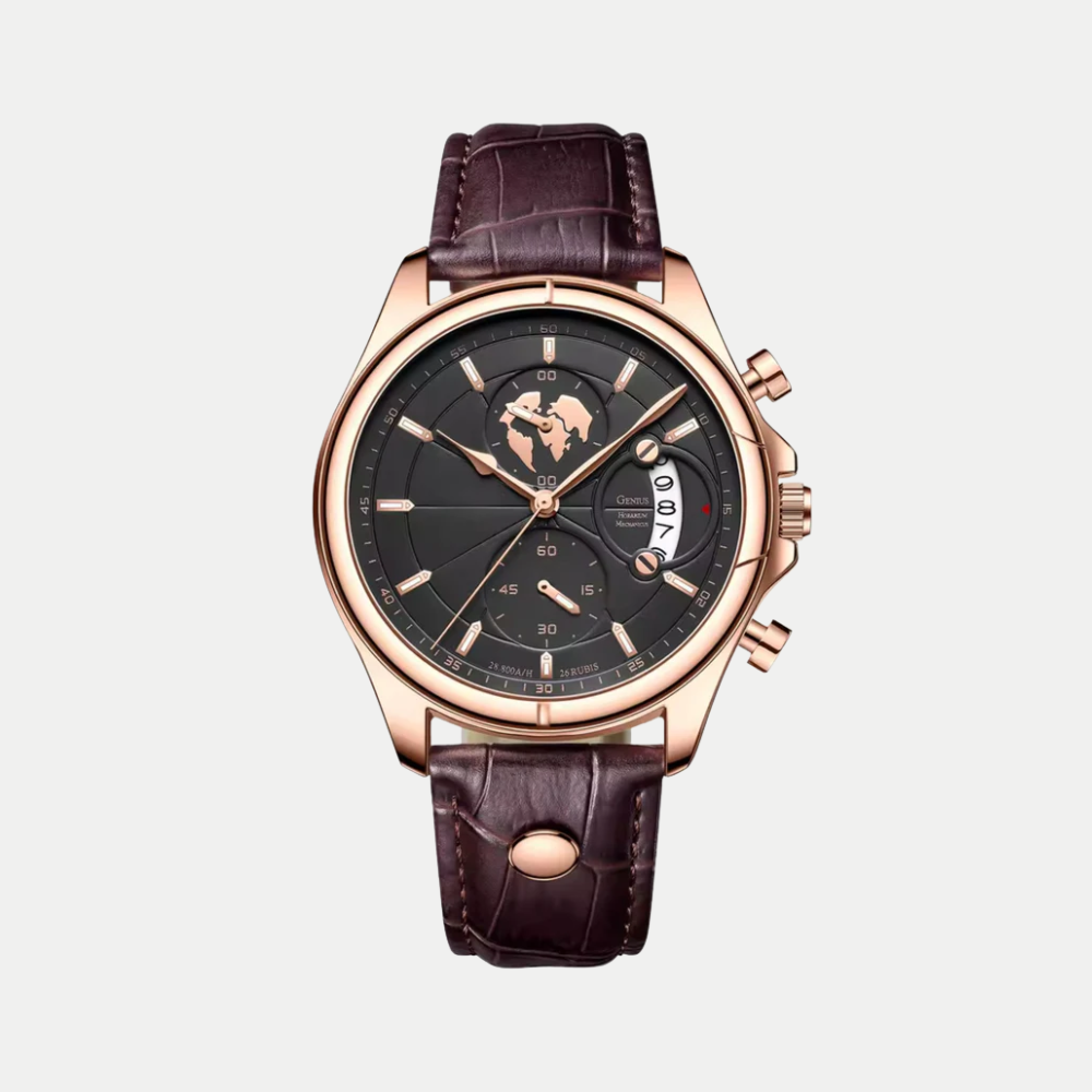 Orologio da uomo Meridian Oro Rosa Notturno Breckmont con quadrante scuro