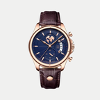 Orologio da uomo Meridian Oro Rosa Atlantico Breckmont con quadrante blu