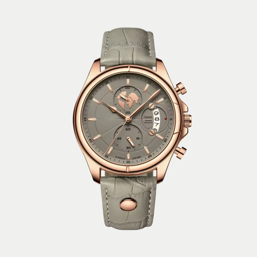 Orologio da uomo Meridian Oro Rosa Cenere Breckmont con quadrante grigio cenere