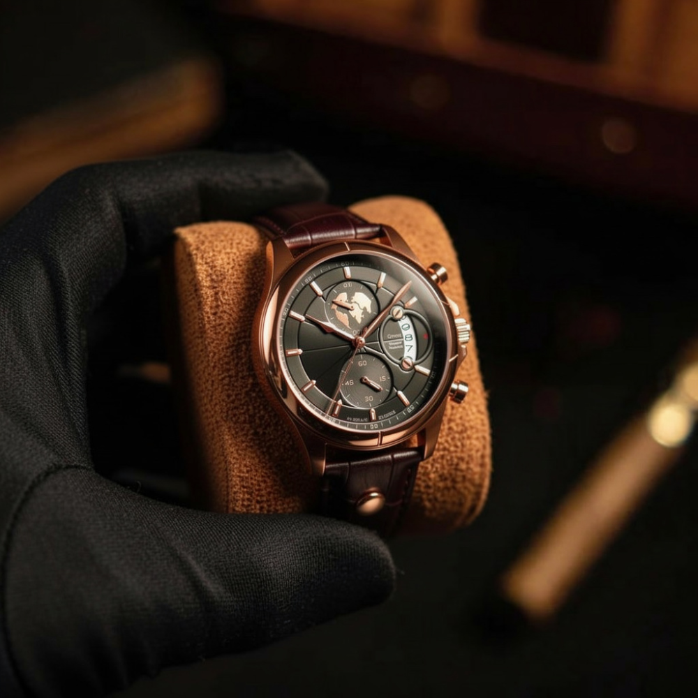 Orologio da uomo Meridian Oro Rosa Notturno Breckmont, vista completa