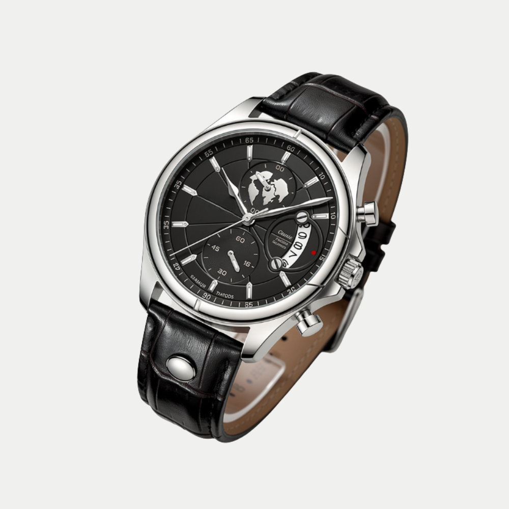 Orologio Meridian Acciaio Ossidiana con cassa in acciaio inossidabile