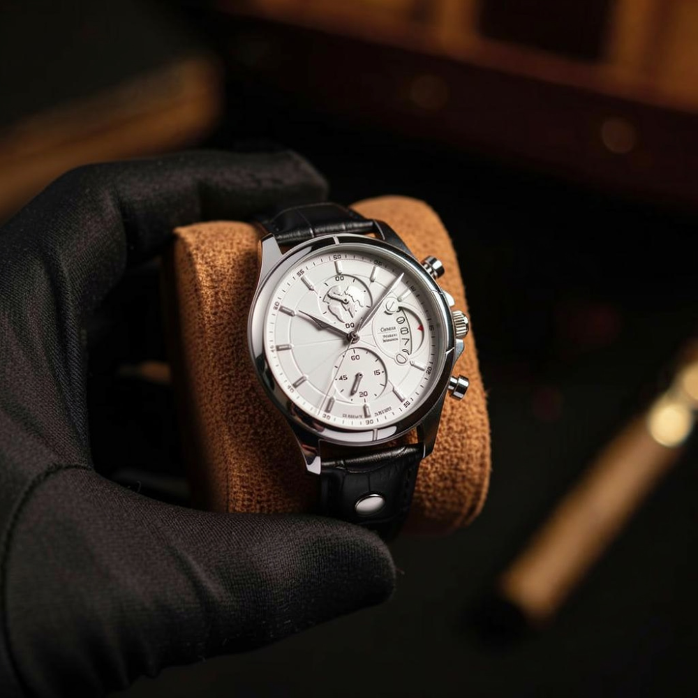Orologio da uomo Meridian Acciaio Avorio Breckmont, vista completa